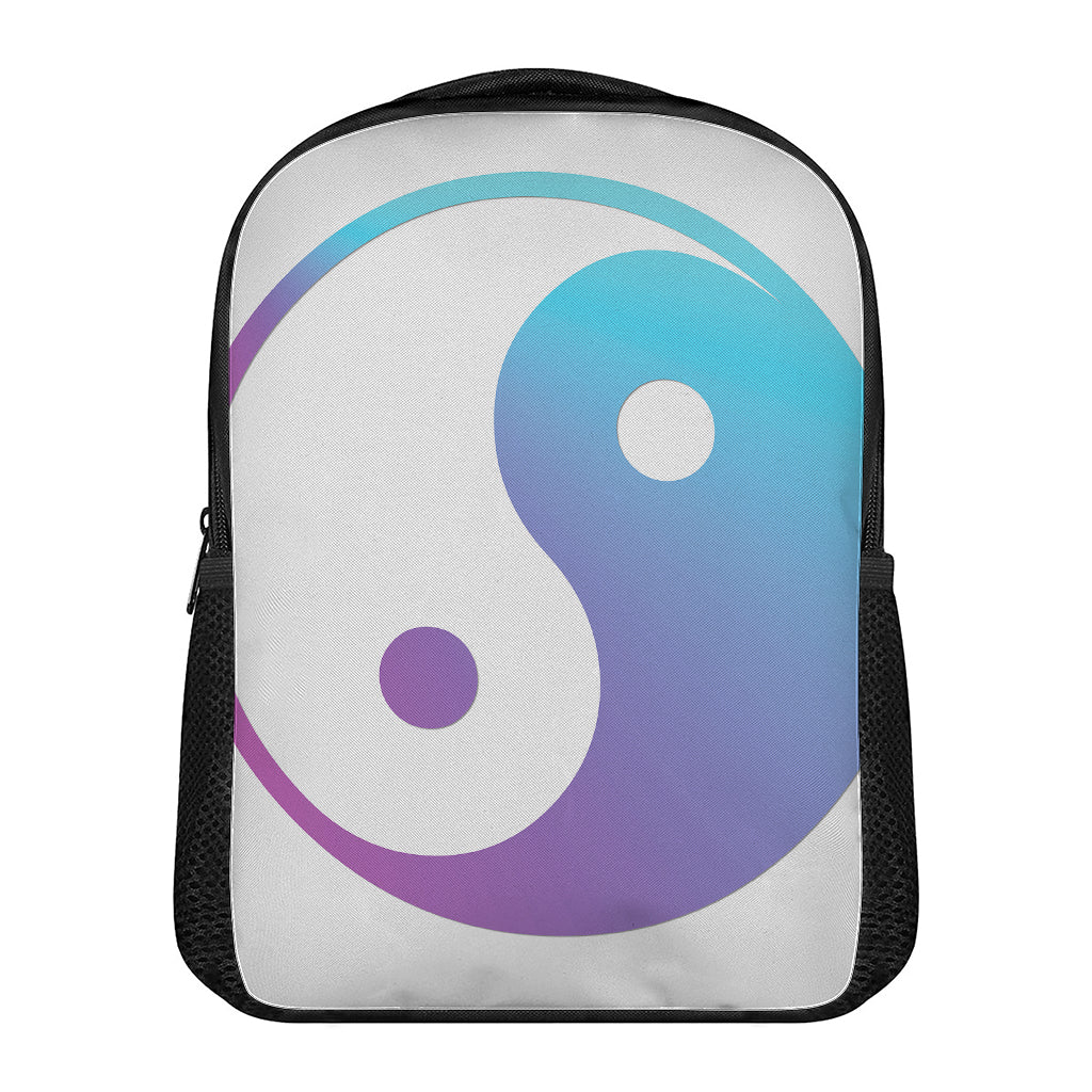 Purple And Blue Yin Yang Print Casual Backpack
