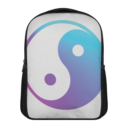 Purple And Blue Yin Yang Print Casual Backpack