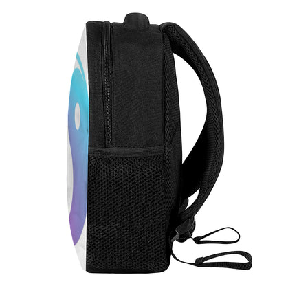 Purple And Blue Yin Yang Print Casual Backpack