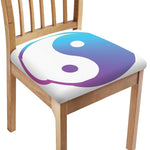 Purple And Blue Yin Yang Print Chair Cushion Cover