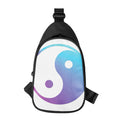 Purple And Blue Yin Yang Print Sling Bag