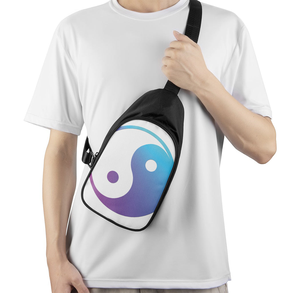 Purple And Blue Yin Yang Print Chest Bag
