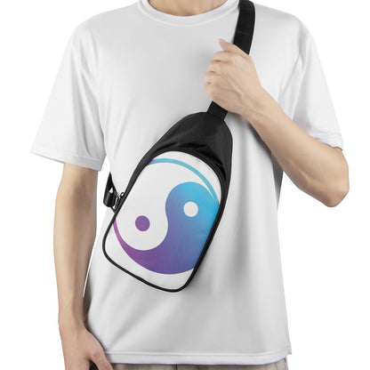 Purple And Blue Yin Yang Print Chest Bag