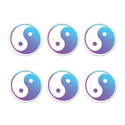 Purple And Blue Yin Yang Print Coaster Set