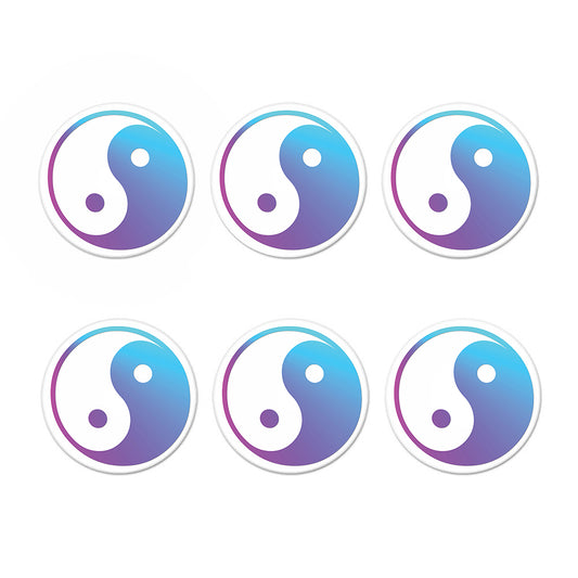 Purple And Blue Yin Yang Print Coaster Set