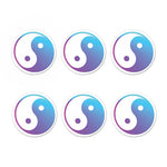 Purple And Blue Yin Yang Print Coaster Set