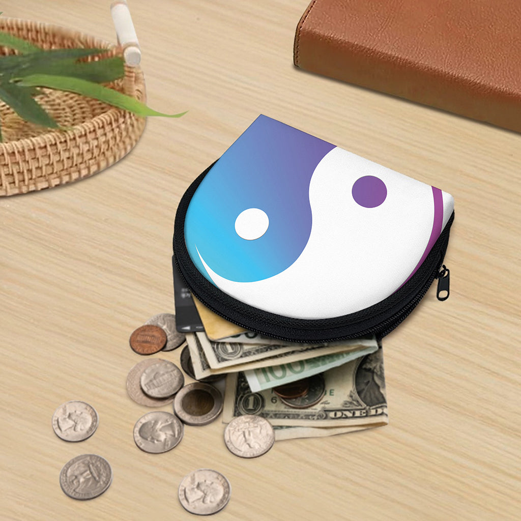 Purple And Blue Yin Yang Print Coin Purse