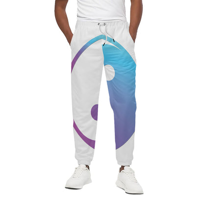 Purple And Blue Yin Yang Print Cotton Pants