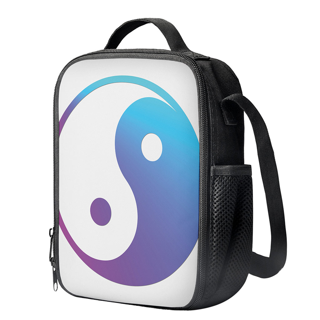 Purple And Blue Yin Yang Print Crossbody Lunch Bag