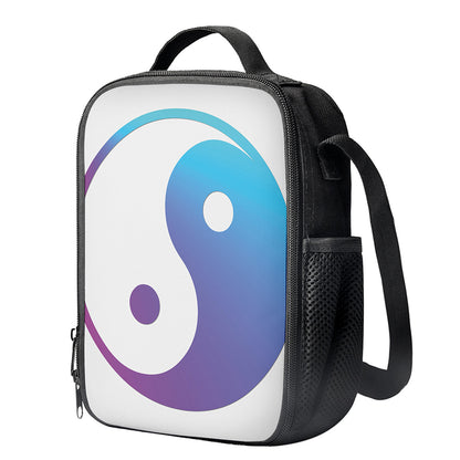 Purple And Blue Yin Yang Print Crossbody Lunch Bag