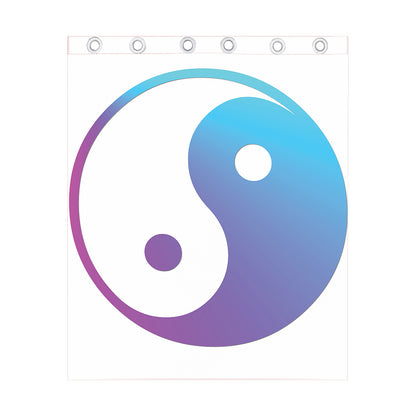 Purple And Blue Yin Yang Print Curtain