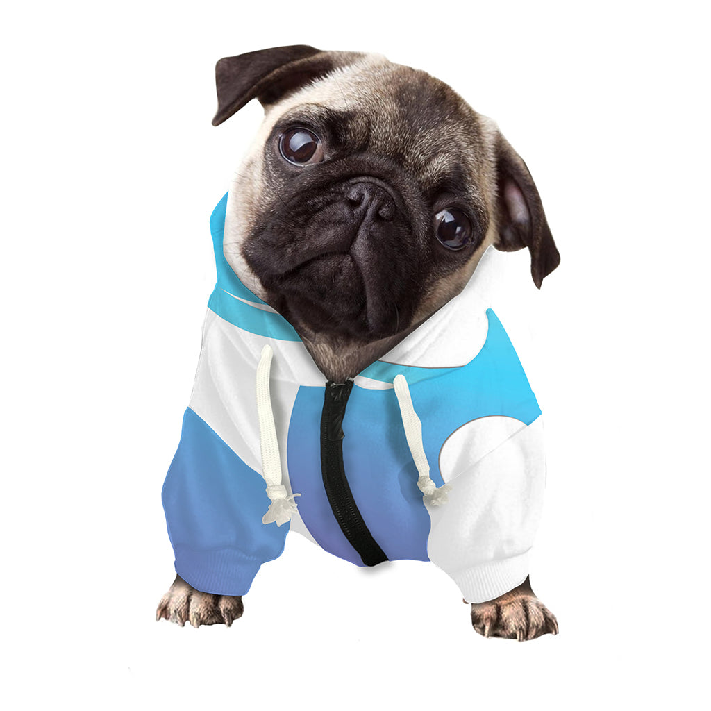 Purple And Blue Yin Yang Print Dog Zip Up Hoodie