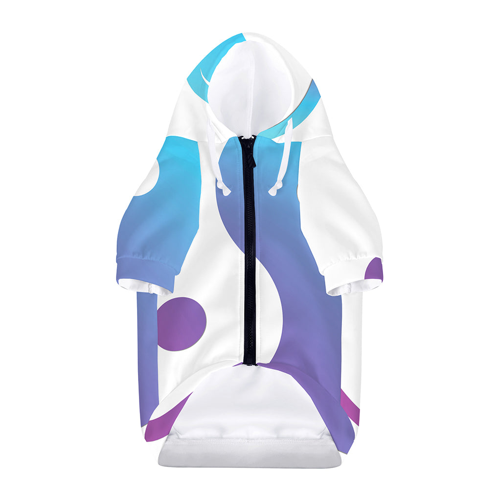 Purple And Blue Yin Yang Print Dog Zip Up Hoodie