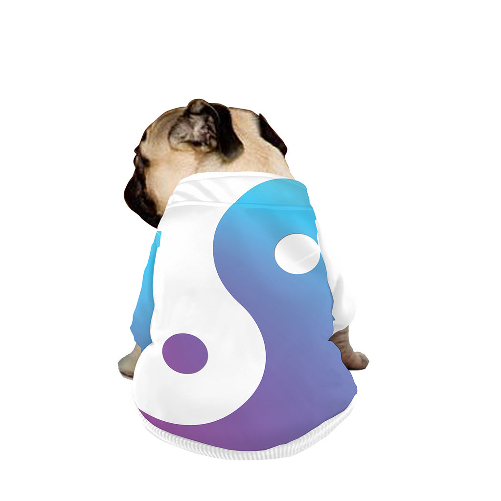 Purple And Blue Yin Yang Print Dog Zip Up Jacket