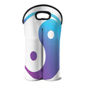 Purple And Blue Yin Yang Print Double Neoprene Wine Tote