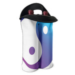 Purple And Blue Yin Yang Print Double Neoprene Wine Tote