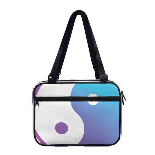 Purple And Blue Yin Yang Print Double Strap Bible Bag