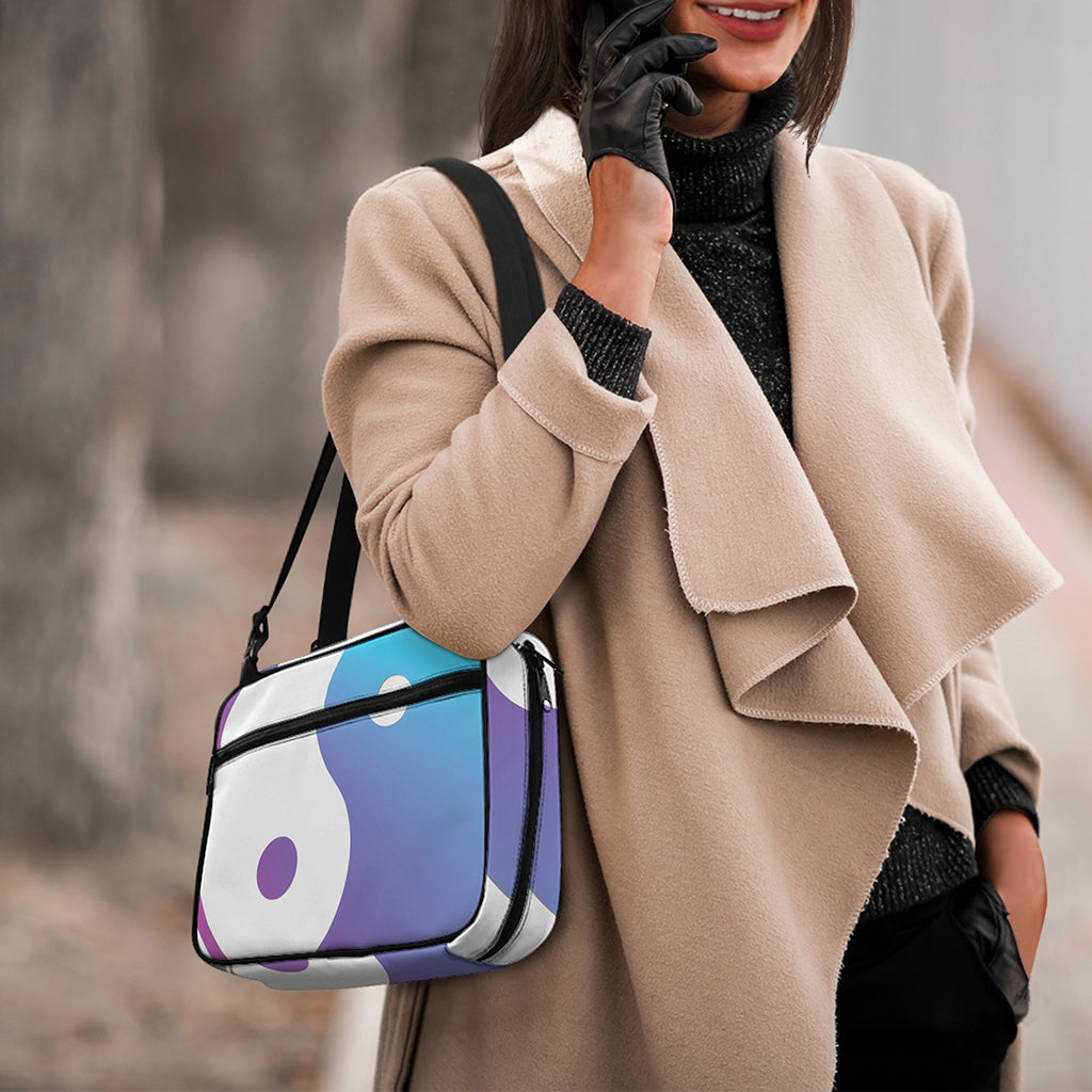 Purple And Blue Yin Yang Print Double Strap Bible Bag