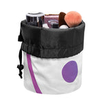 Purple And Blue Yin Yang Print Drawstring Makeup Bag