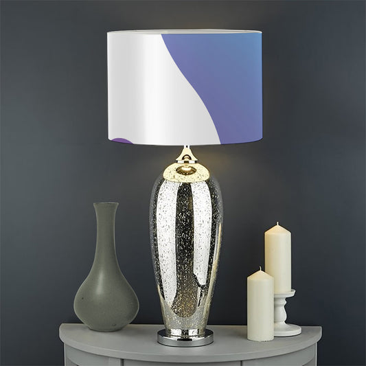 Purple And Blue Yin Yang Print Drum Lamp Shade