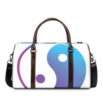 Purple And Blue Yin Yang Print Duffle Bag