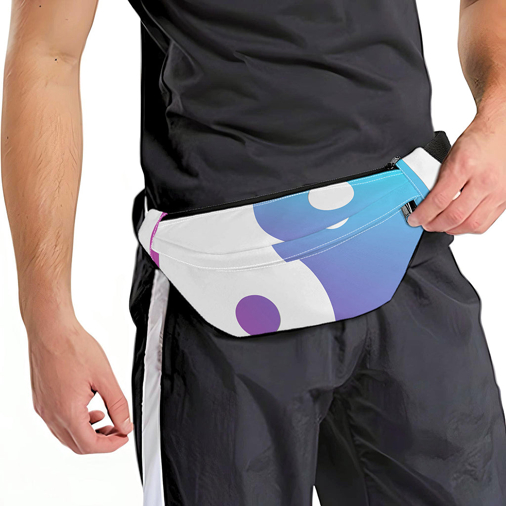 Purple And Blue Yin Yang Print Fanny Pack