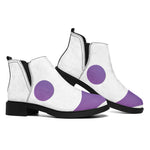 Purple And Blue Yin Yang Print Flat Ankle Boots