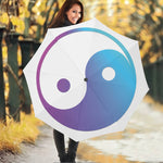 Purple And Blue Yin Yang Print Foldable Umbrella