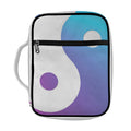 Purple And Blue Yin Yang Print Front Pocket Bible Bag