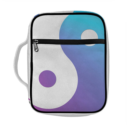 Purple And Blue Yin Yang Print Front Pocket Bible Bag