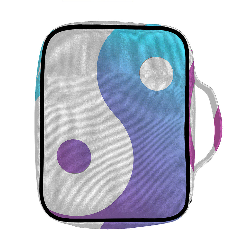 Purple And Blue Yin Yang Print Front Pocket Bible Bag