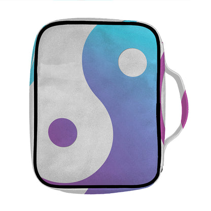 Purple And Blue Yin Yang Print Front Pocket Bible Bag