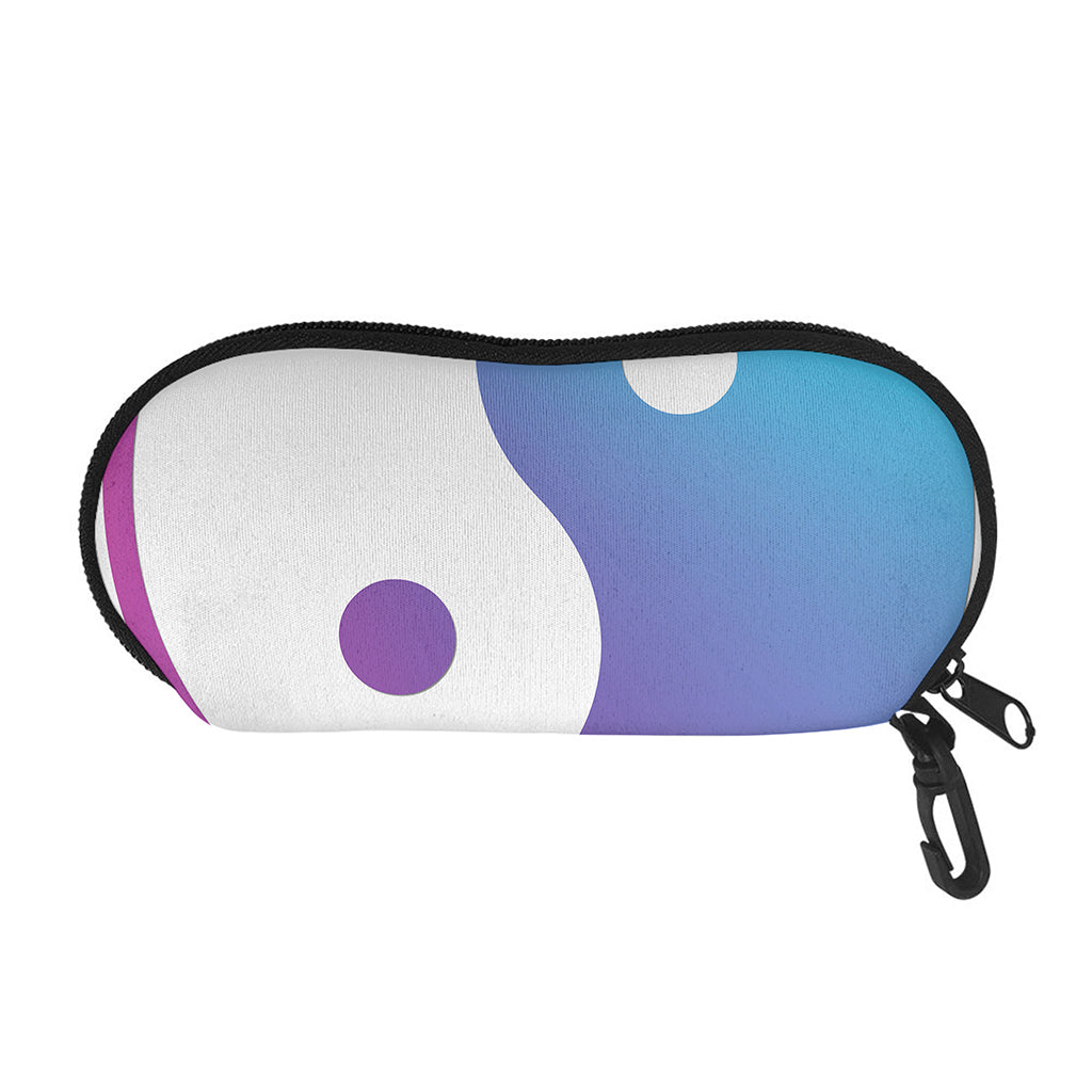 Purple And Blue Yin Yang Print Glasses Case