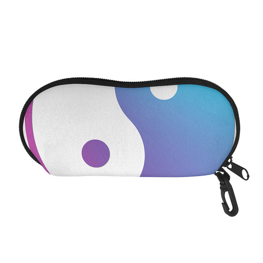 Purple And Blue Yin Yang Print Glasses Case