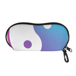 Purple And Blue Yin Yang Print Glasses Case