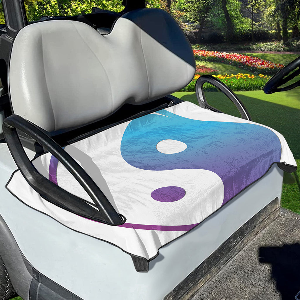 Purple And Blue Yin Yang Print Golf Cart Seat Cover