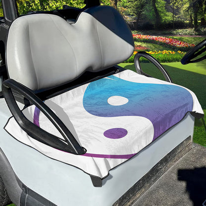 Purple And Blue Yin Yang Print Golf Cart Seat Cover