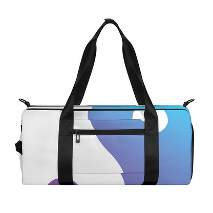 Purple And Blue Yin Yang Print Gym Bag