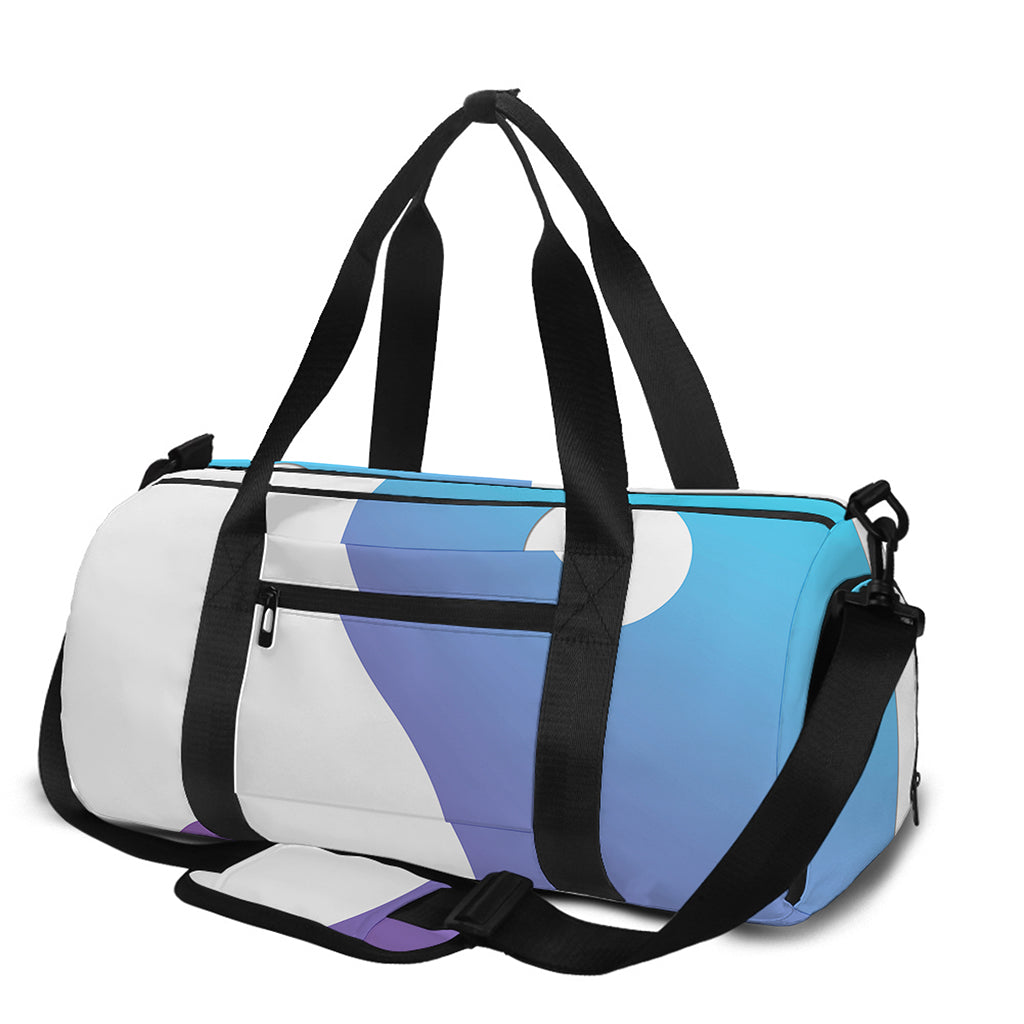 Purple And Blue Yin Yang Print Gym Bag