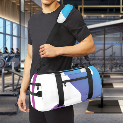 Purple And Blue Yin Yang Print Gym Bag