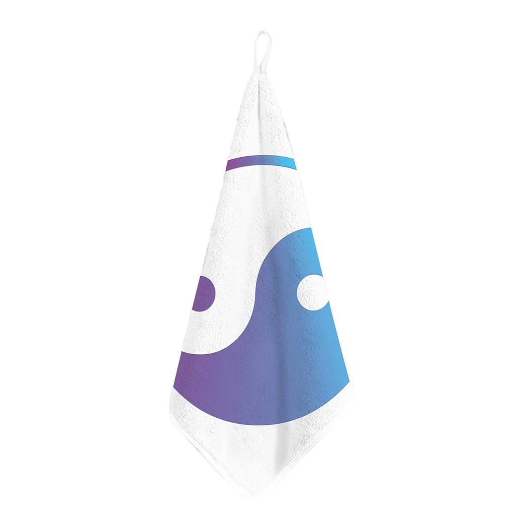 Purple And Blue Yin Yang Print Hand Towel