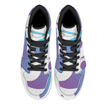 Purple And Blue Yin Yang Print High Top Leather Sneakers