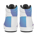 Purple And Blue Yin Yang Print High Top Leather Sneakers