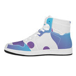 Purple And Blue Yin Yang Print High Top Leather Sneakers