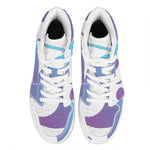 Purple And Blue Yin Yang Print High Top Leather Sneakers