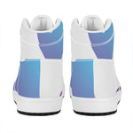 Purple And Blue Yin Yang Print High Top Leather Sneakers