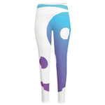 Purple And Blue Yin Yang Print High-Waisted Pocket Leggings