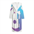 Purple And Blue Yin Yang Print Hooded Bathrobe