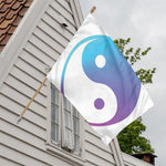 Purple And Blue Yin Yang Print House Flag