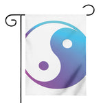 Purple And Blue Yin Yang Print House Flag
